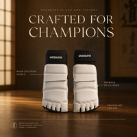 Vente en gros de protège-pieds de taekwondo personnalisés avec logo OEM, bande élastique blanche, pour adultes et enfants
