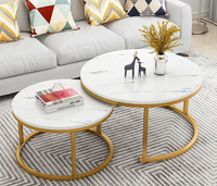 Table basse ronde simple de petite taille en bois noir pour salon, style moderne et luxueux, pour petite famille