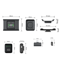Microphone Lavalier Sans Fil Mini Anti-Bruit Magnétique 2.4G pour Enregistrement Vidéo et Podcast avec Étui de Charge