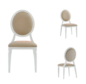 Silla de comedor de hotel para eventos de boda blanca de aluminio para fiesta con espalda redonda de lujo moderno superventas de Japón - Product Image 1