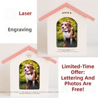 Urnes funéraires en bois en forme de maison pour animaux de compagnie, urnes de crémation pour cendres de chiens et chats, boîte commémorative pour animaux de compagnie avec espace pour photos