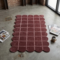 Tapis tufté à la main de luxe en laine, couleur unie moderne, antidérapant, couleur personnalisée, pour villa, salon et chambre à coucher, directement de l'usine