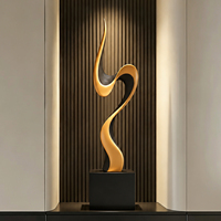 Sculpture Abstraite Moderne de Luxe en Résine TONFO, Statue d'Art Flamme Dorée en Ruban, Ornement de Table pour Entrée, Salon, Décoration Intérieure