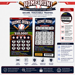 Billets de loterie à gratter sur le thème du baseball, anti-contrefaçon, nouveau design, vente en gros - Product Image 4