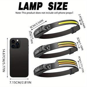 Linterna frontal LED COB recargable de alta potencia a prueba de agua para camping, con sensor, brillante, linterna de cabeza, linterna de mano. - Product Image 2