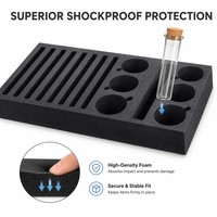 Plateau en mousse EVA noire découpé sur mesure à plusieurs trous, insert en éponge antichoc pour emballage de coffret cadeau d'outils cosmétiques ou de matériel
