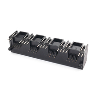 Connecteur RJ45 rond LED HAXN 9804 8P8C 1*4 sans blindage pour Ethernet