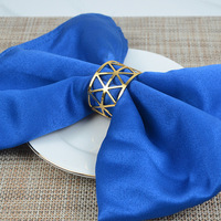 Anneau de serviette rond en métal écologique à motif floral KC Gold pour la décoration de table d'hôtel, de banquet, de mariage ou de fête