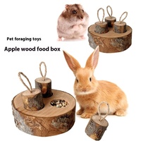 Boîte à friandises écologique en bois de pommier pour petits animaux, jouet de puzzle pour hamsters, lapins, cochons d'Inde, molaires, animaux de compagnie