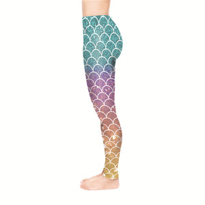 <span class=keywords><strong>Legging</strong></span> à imprimé arc-en-ciel avec sirène et paillettes, doux et extensible, longueur cheville, pour <span class=keywords><strong>femme</strong></span>, nouvel arrivage - Product Image 3