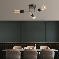SkyCam lustre industriel en métal noir, facile à installer, Style rétro E27, plafonnier suspendu pour salon, chambre à coucher, cuisine