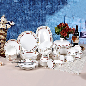 12 piezas de muestra disponibles Morden Luxury Kitchen Bone China Vajilla On-glaseado Bone China 52 PCs Dinner Set Pakistán - Product Image 2