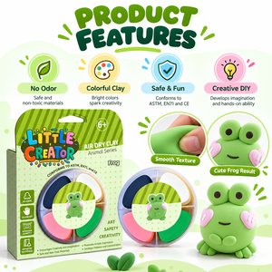 Kit de Arcilla Seca al Aire para Modelar Ranas, Set de Manualidades con Arcilla para Modelar Animales para Niños, con Caja de Regalo, No Tóxico, Servicio OEM ODM al por Mayor - Product Image 4