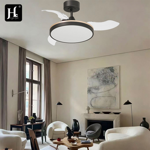 Bestselling product: 42 inch invisible blade <b>ceiling</b> fan <b>light</b> with white and black decorative lampshade for home use - Product Image 6