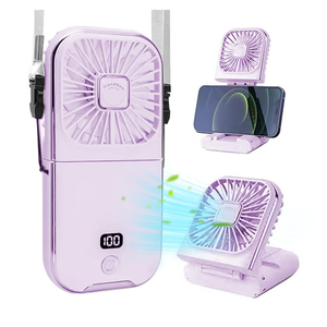 พัดลมพับได้แบบคล้องคอ พัดลมพกพาแบบ USB พัดลมพับได้แบบสวมใส่ได้ - Product Image 1
