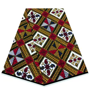 Afrikanischer goldener Pulverdruck 6 Yards Wachs Baumwolltuch batik individuell großhandel für kleid