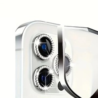Protection d'écran en verre trempé 2.5D 9H de luxe avec diamants, anti-traces de doigts, anti-rayures, épaisseur 0.18mm pour 17/15/14/13/16