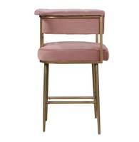 Tabouret de Bar en laiton doré et velours, meubles de cuisine, Style Antique et Unique, tapisserie