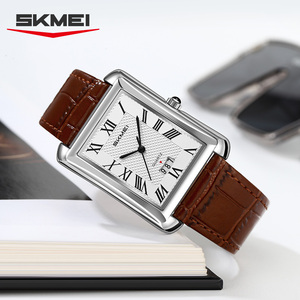 Montre pour femmes de style minimaliste avec petit cadran carré, étanche 3ATM, mouvement japonais, bracelet en cuir véritable, montre à quartz pour femmes avec date - Product Image 6