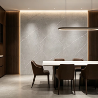 Grande dalle de quartz gris clair avec veines blanches, design moderne pour comptoirs de cuisine, dessus de table, revêtement mural - ignifuge, imperméable