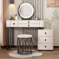 Ensemble Coiffeuse-Commode de Chambre de Style Italien avec Miroir LED Lumineux