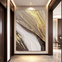 Peinture à l'huile abstraite moderne peinte à la main sur toile, marque ZM originale, or et gris, encadrée, décoration pour salon et chambre à coucher