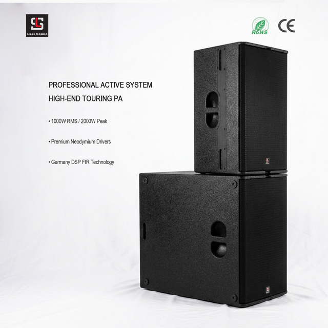 Lasesound T24N Dual 12 Inch Professional Audio Speaker 1000W RMS High SPL 143dB Stage Loudspeaker