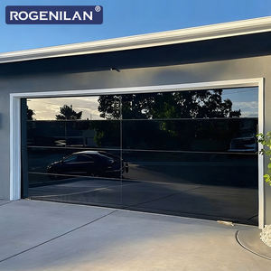 ROGENILAN Porte de <span class=keywords><strong>garage</strong></span> en aluminium et verre sans cadre de style américain, étanche, avec miroir, pour maisons - Product Image 5