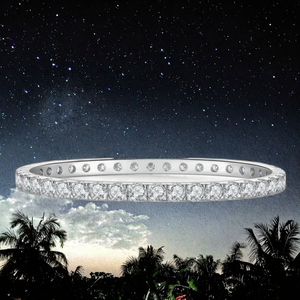 Bracelet unisexe Starsgem en argent sterling S925 avec moissanite DEF VS de 4 mm de forme ronde et sertissage griffe - Product Image 2