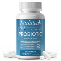 Capsules d'enzymes digestives probiotiques à marque privée OEM, complément pour la santé intestinale, fibres prébiotiques, super-aliments verts, vente en gros