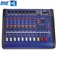 Console de mixage amplifiée MX802D, audio professionnel, 4, 6 ou 8 canaux, avec amplificateur, carte son 16 DSP, sorties stéréo BT, MP3, USB
