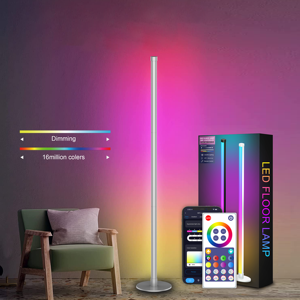 <span class=keywords><strong>Lampe</strong></span> de sol néon RGB moderne Tuya avec télécommande <span class=keywords><strong>Alexa</strong></span>, abat-jour noir, dôme changeant, bricolage, salon, coin, commande vocale, connectivité Wifi - Product Image 2