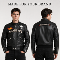 Veste de moto en cuir PU pour homme, marque privée, broderie personnalisée, patchs vintage, style motard, streetwear, veste bomber, fabricant OEM
