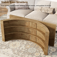 Table basse rectangulaire de 47 pouces du fabricant, finition chêne clair, plateau spacieux, robuste, idéale pour les bureaux et les salles d'accueil