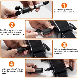 Verrou de remorque CZC AUTO, style Dogbone, pour attache de remorque, diamètre 5/8 pouce, broche coudée pour classes III et IV, 2 et 2-1/2 pouces - Product Image 6