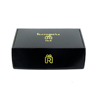 Caja de sombrero con logotipo personalizado, embalaje negro para ropa