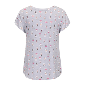 Completo <span class=keywords><strong>pigiama</strong></span> da <span class=keywords><strong>donna</strong></span> pantaloncini estivi a maniche corte in <span class=keywords><strong>Jersey</strong></span> pigiami con motivo a cane carino - Product Image 4