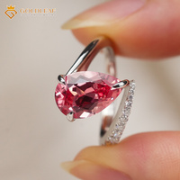 Goldleaf 0,5CT-5CT Birnenförmiger Verlobungsring 925 Sterling Silber Rosa Laborgezüchteter Saphir Eleganter Maßanfertigung für Damen Hochzeit OEM