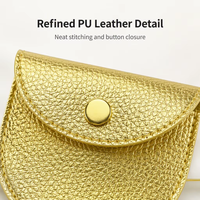 Pochette en similicuir PU, mini emballage portable pour bijoux, boucles d'oreilles, colliers, bagues, avec logo personnalisé, vente en gros