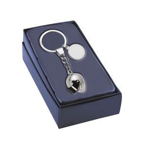 Petit porte-clés chromé en forme de casque pour motos - Product Image 1