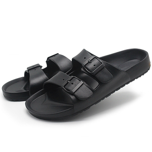 Sandales personnalisées Bosirui en PVC noir pour hommes, design à bout ouvert avec deux brides, collection printemps, OEM, logo personnalisé - Product Image 4