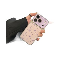 Coque de téléphone portable style Instagram à motif floral coréen pour iPhone 17 Pro Max, compatible 16/15/14, en placage de peau de mouton