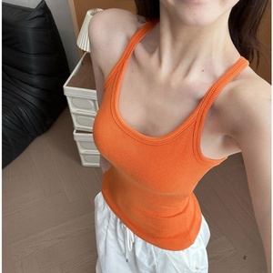 Camiseta sin Mangas con Cuello en U para <span class=keywords><strong>Mujer</strong></span>, Camisola Básica Suave y Elástica, para Uso Diario Informal de Verano - Product Image 2