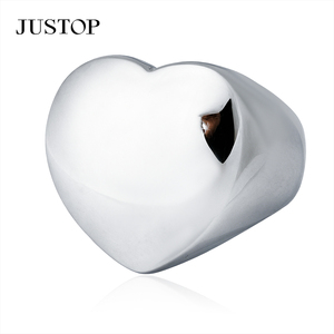 Bague Cocktail en Forme de Cœur JUSTOP en Acier Inoxydable 2,5 cm, Cadeau Romantique Unisexe, Bijoux - Product Image 5