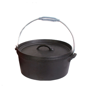 Marmite hollandaise <span class=keywords><strong>en</strong></span> <span class=keywords><strong>fonte</strong></span> pré-culottée de 4 litres avec couvercle, robuste, pour camping, barbecue, cuisson et pâtisserie - Product Image 5