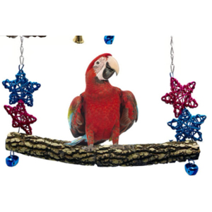 Eco-friendly pappagallo gabbia sospesa in legno interattivo ponte sospeso altalena con catena di metallo per il movimento degli uccelli - Product Image 5
