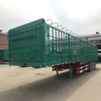 Semi-remorque en acier personnalisée JINFENG, camion fourgon 3 essieux, 50 tonnes, avec clôture, pour marchandises volumineuses, prix usine Hebei, en promotion