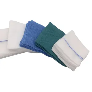 White, blue or green color medical non sterile absorbent gauze swab