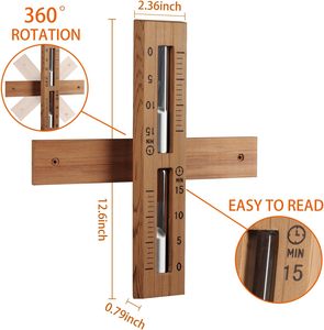 Водонепроницаемые деревянные песочные часы для сауны 2025 года, настраиваемые, 15-минутные, белые, вращающиеся, термостойкие - Product Image 3