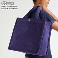 Sacs fourre-tout personnalisables de luxe en coton éponge uni imperméable avec fermeture éclair pour femmes et hommes, portables, surdimensionnés, extra grands